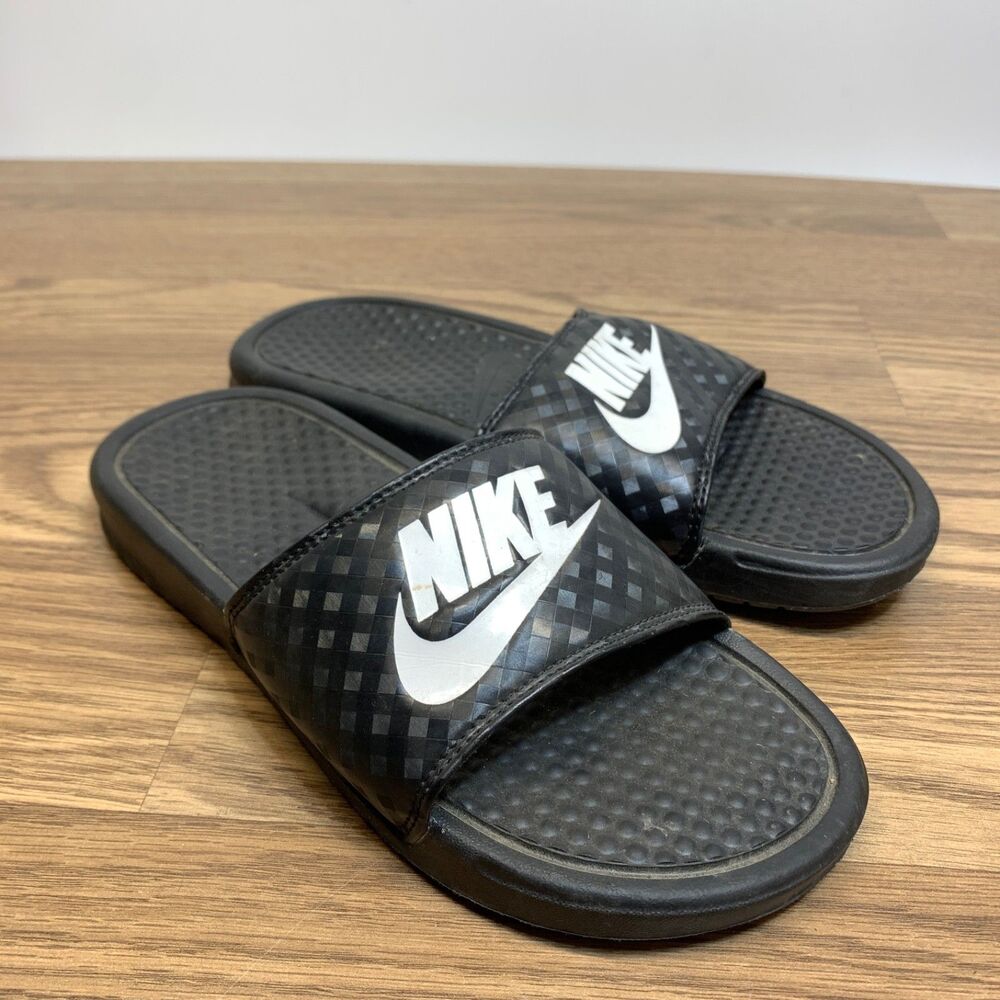 Nike Benassi Jdi Black White Women's 343881-011 Size‎ 7 Slide Sandals